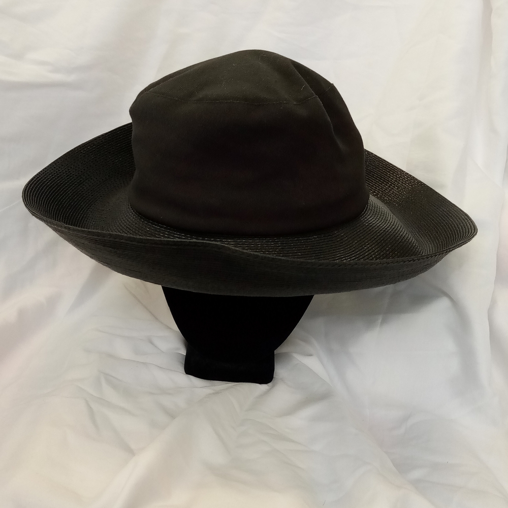 Patricia Underwood Black Wide-Brim Hat